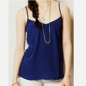 Anthropologie Blue Silk Tank
